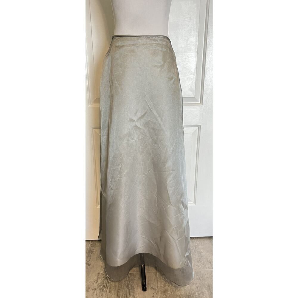 Scott McClintock Millennium 2000 Gray Silver A-Line Maxi Skirt Party Wedding 10
